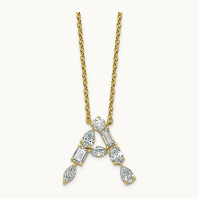 Initial A Necklace, 1.25 ct tw Lab-Grown Diamond