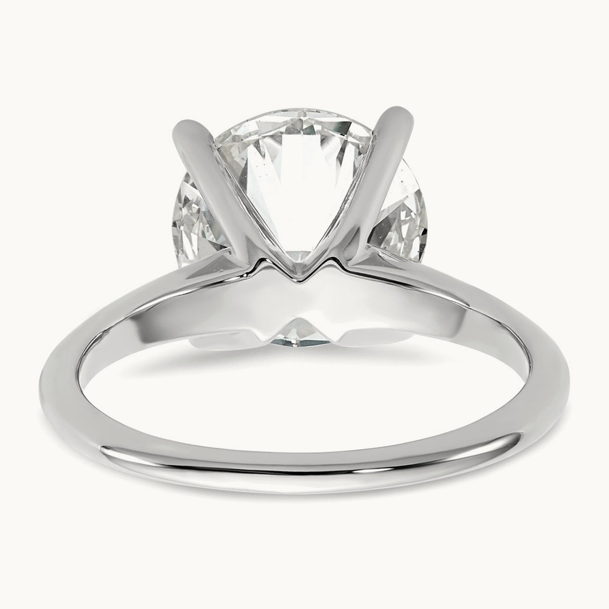Round Solitaire Engagement Ring, 0.25-5.00 ct tw Lab-Grown Diamond — 4 ct, 14K White Gold