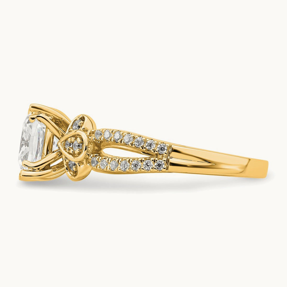 Cushion Split Shank Semi-Mount Engagement Ring — 2 ct, 7