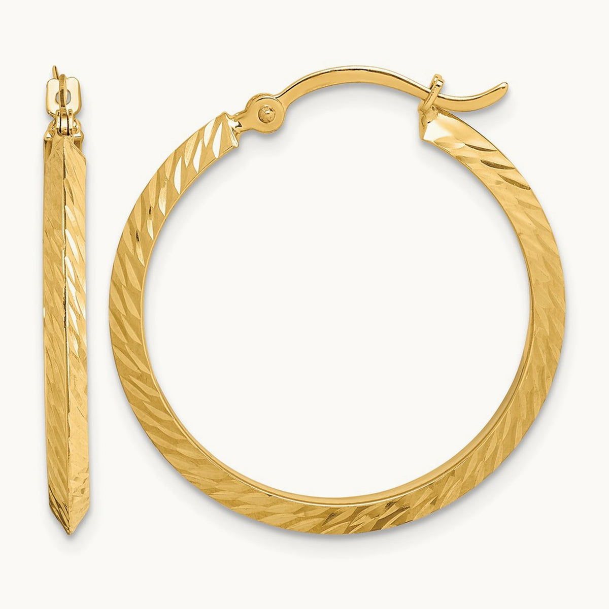 Polished Diamond-Cut Hoop Earrings — 26.5mm