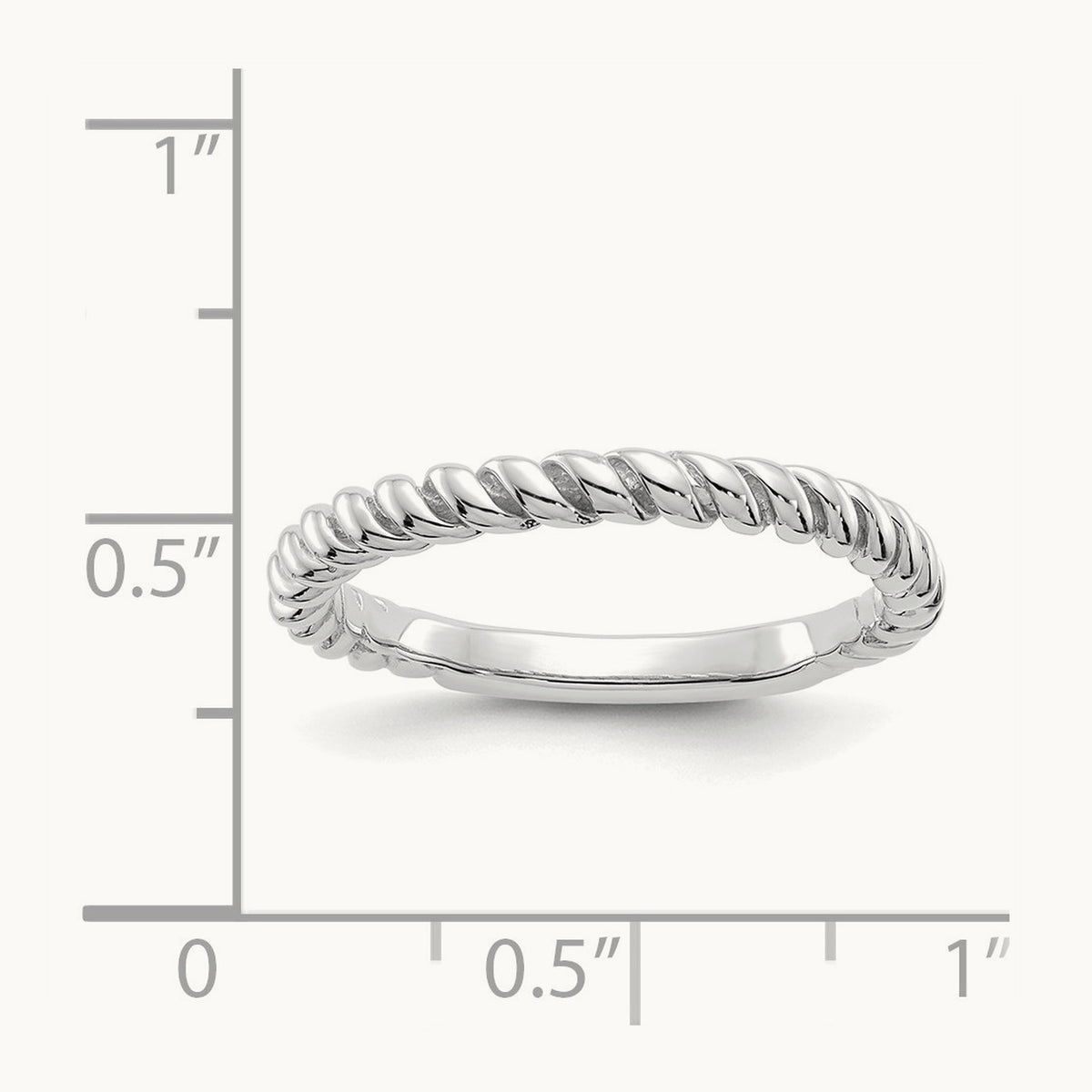 Polished Twisted Band — 14K White Gold, 6.5