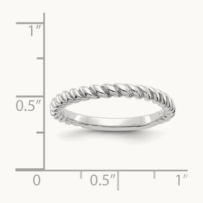 Polished Twisted Band — 14K White Gold, 6.5
