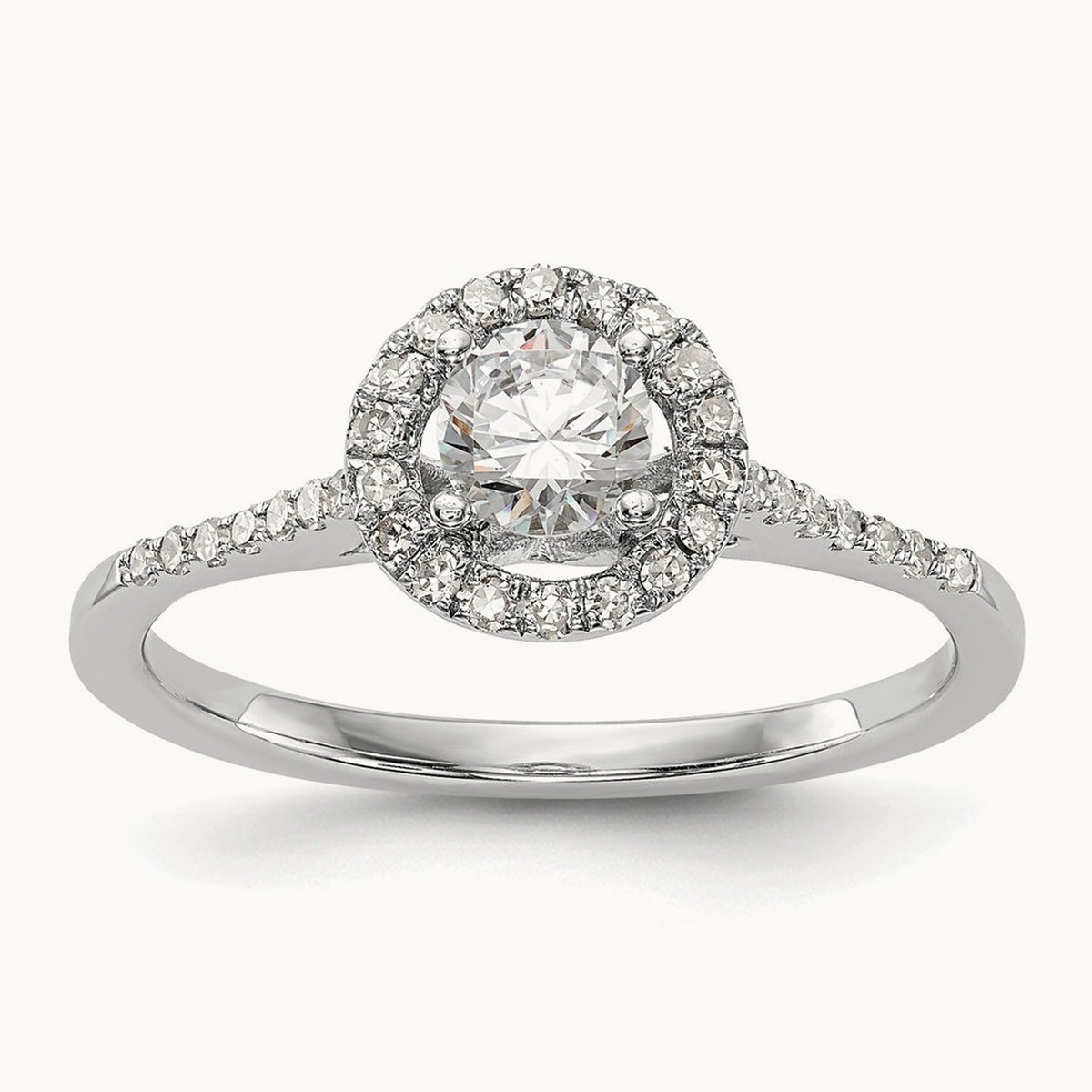 Round Semi-Mount Halo Engagement Ring, 0.20 ct tw