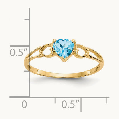 Blue Topaz Birthstone Ring, 14K