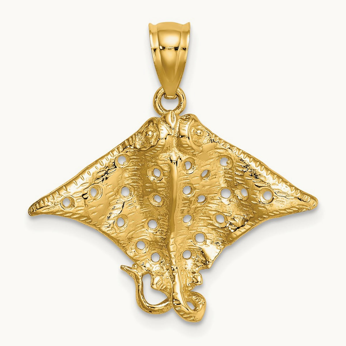 Spotted Eagle Ray with Holes Charm — 25mm