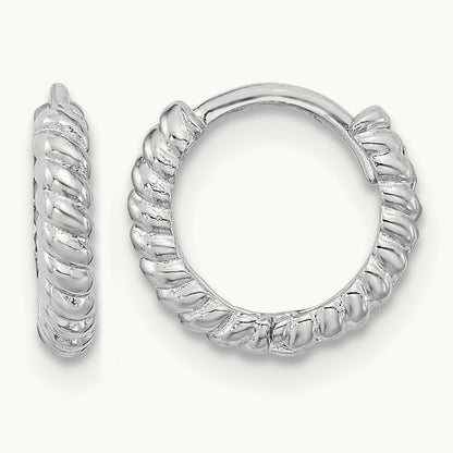 Madi K Polished Hoop Earrings, 14K White Gold