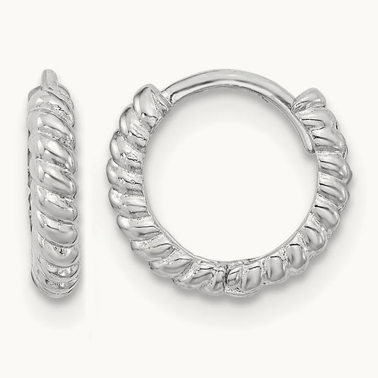 Madi K Polished Hoop Earrings, 14K White Gold