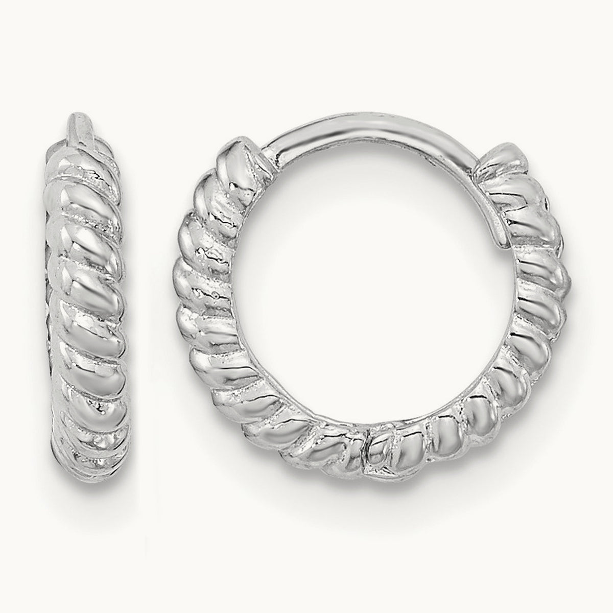 Madi K Polished Hoop Earrings, 14K White Gold