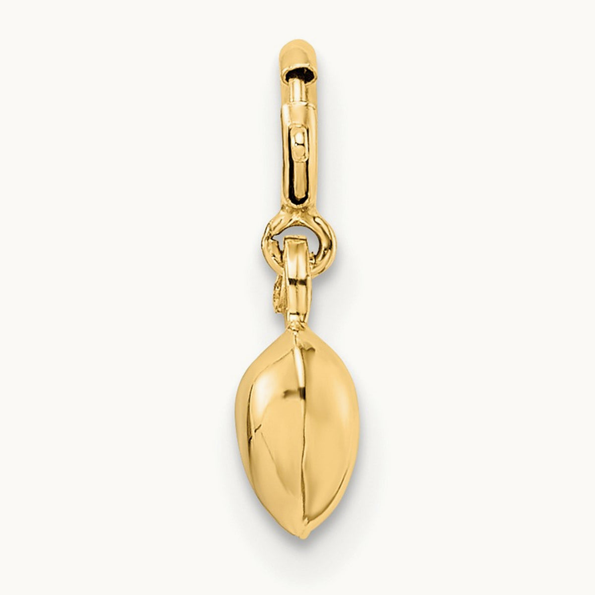 Polished Heart w/ Spring Ring Clasp Charm, 14K