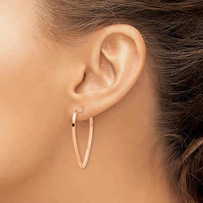 Polished Heart Hoop Earrings — 14K Rose Gold