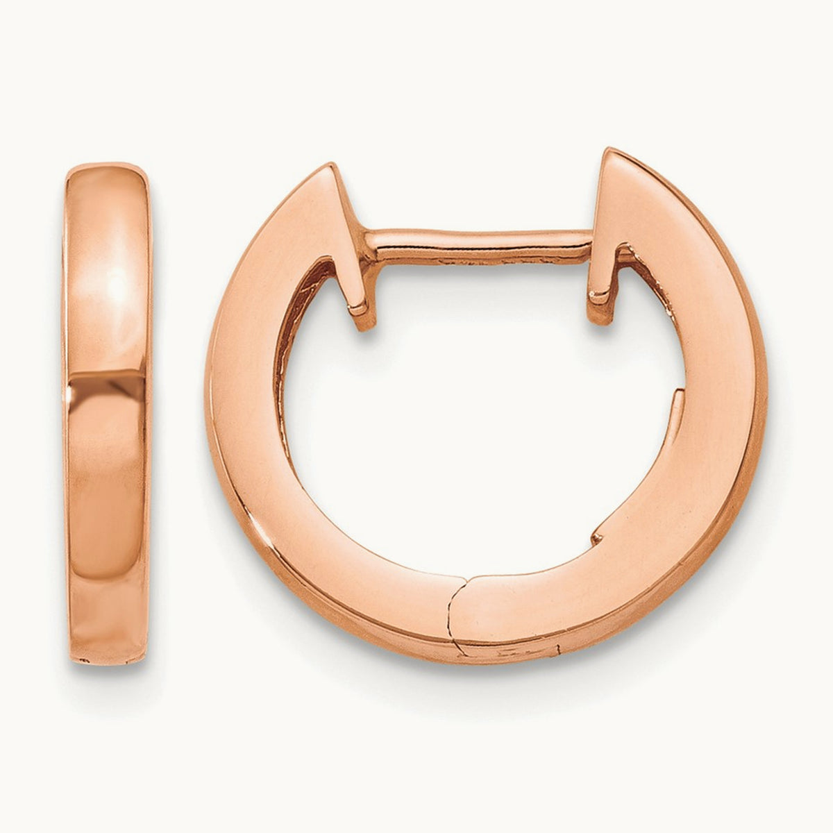 Hinged Hoop Earrings, 14K Rose Gold