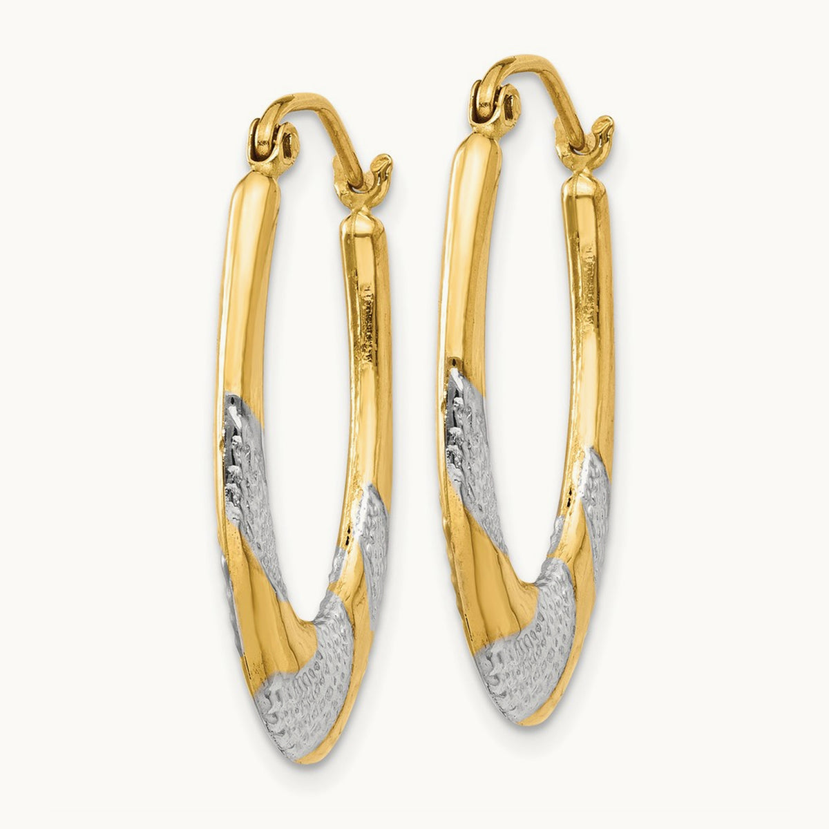 & Hollow Oval Hoop Earrings — photo set
