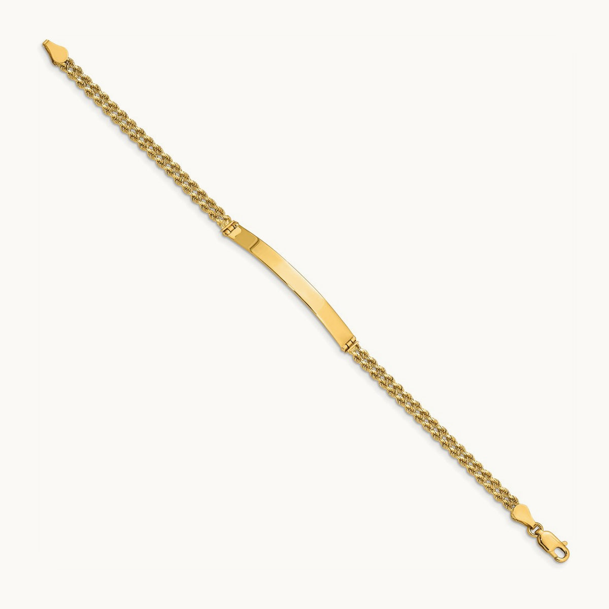 Two Strand Rope ID Bracelet, 14K