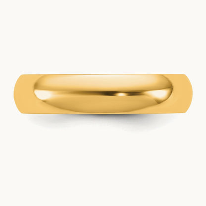 Half Round Band, 4.5mm in 10K Yellow Gold