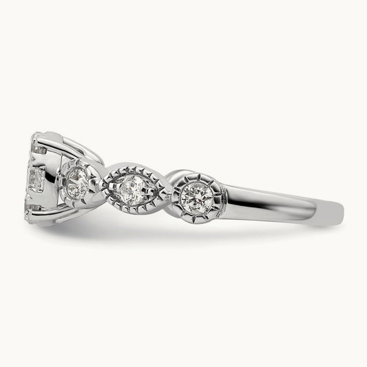 Cluster Engagement Ring, 0.75 ct tw Lab-Grown Diamond