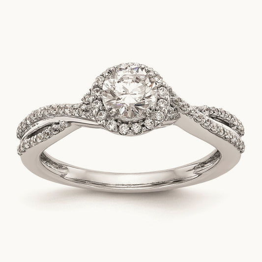 Round Halo Engagement Ring Mounting