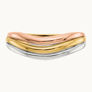 Tri-Color Open Fancy Ring, 14K