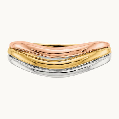 Tri-Color Open Fancy Ring, 14K