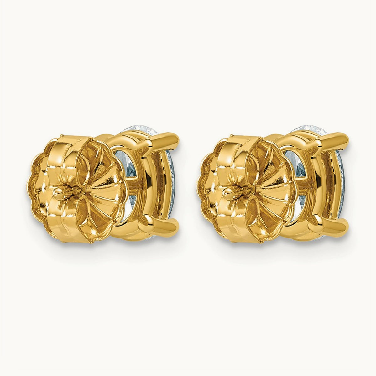 Oval Four-Prong Stud Earrings, 0.50-6.00 ct tw Lab-Grown Diamond — 1 1/2 ct, 14K Yellow Gold