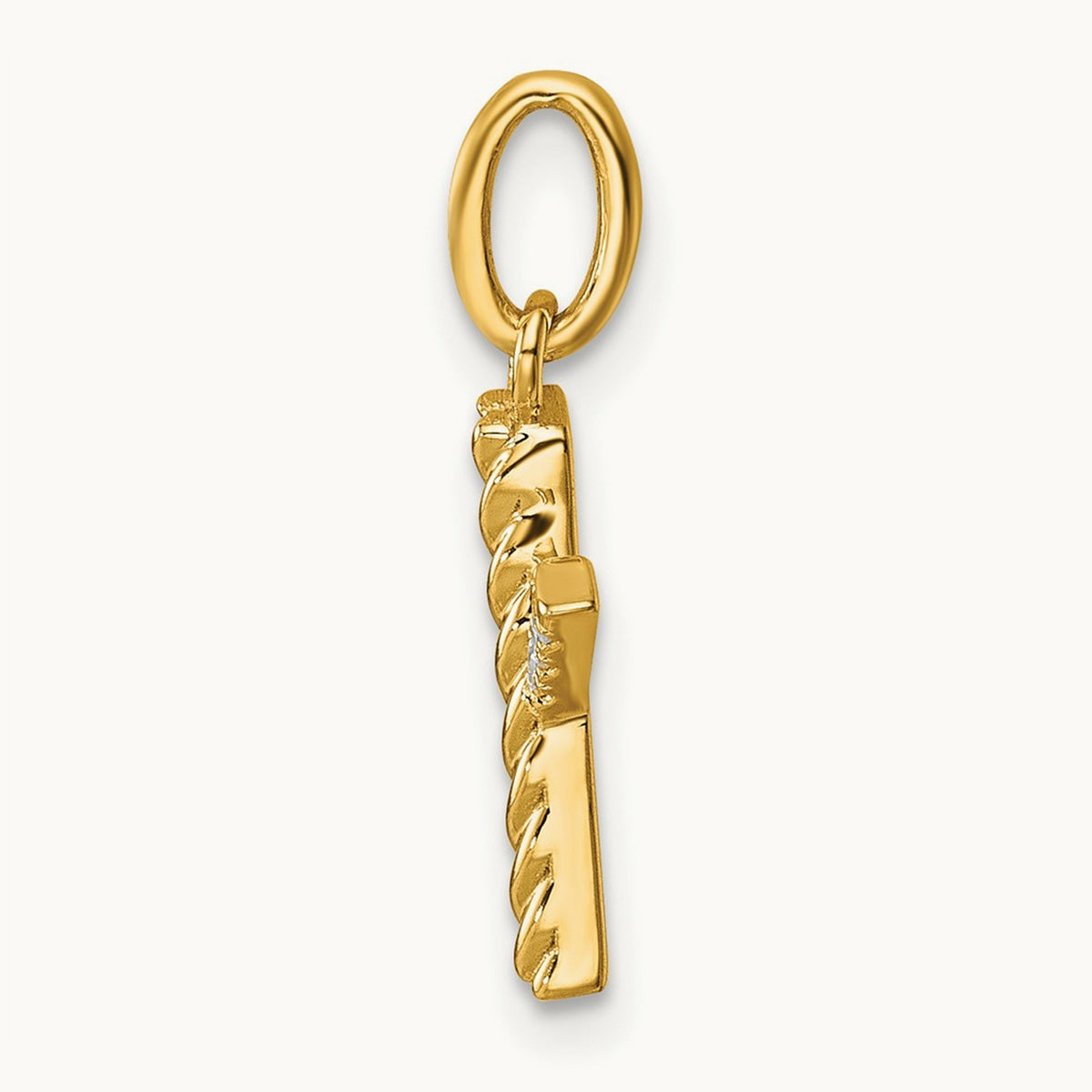 Twisted Diamond Charm — 14K Yellow Gold, X