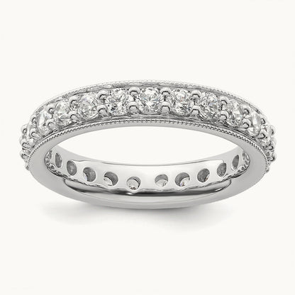 Polished Vintage Diamond Eternity Band, 1.00 ct tw — 14K White Gold