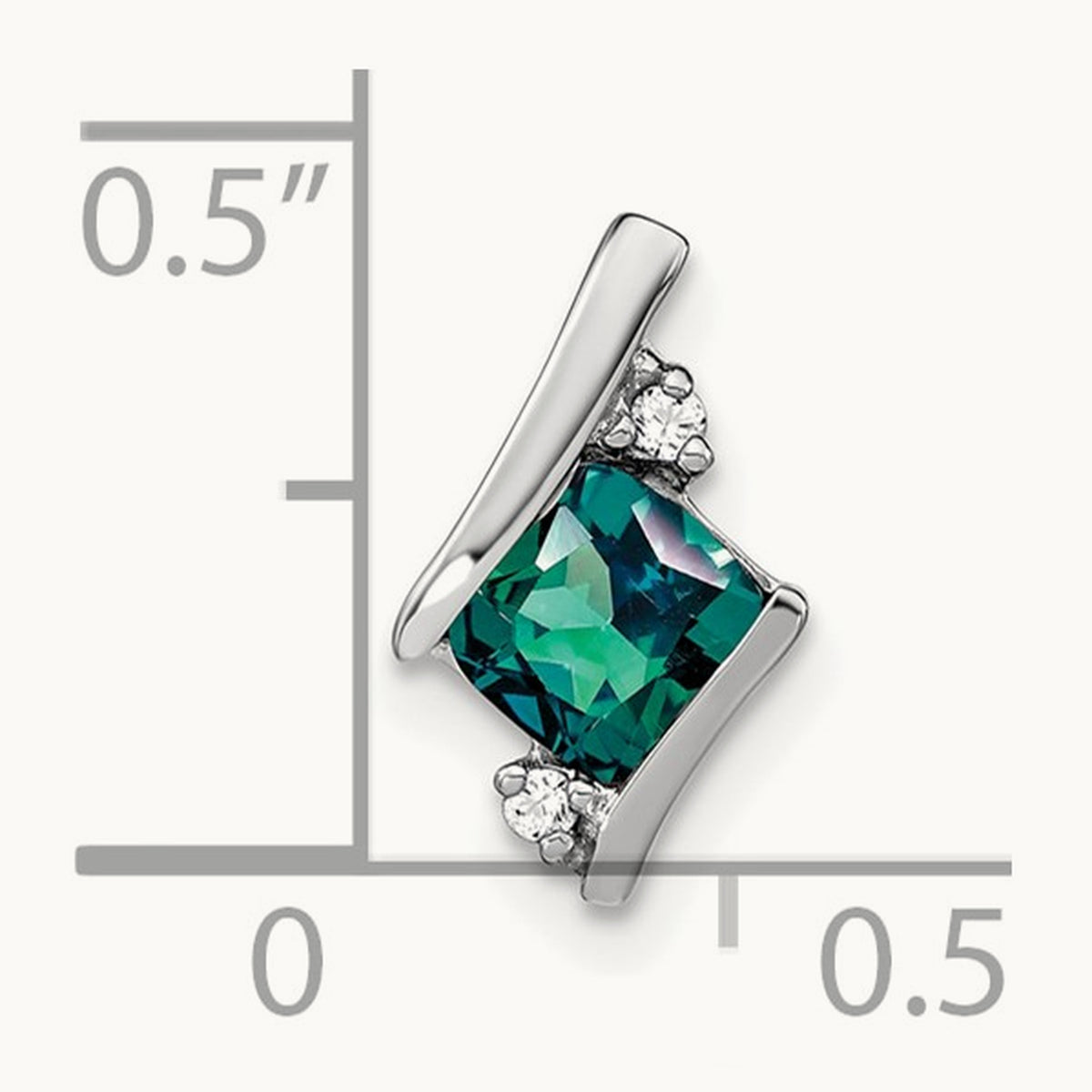Cushion Cr. Alexandrite and Diamond Chain Slide, 14K White Gold