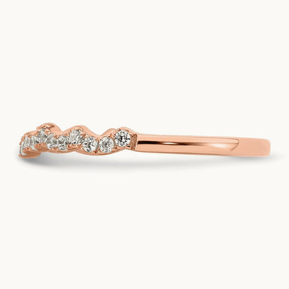 Diamond Matching Wedding band, 14K Rose Gold