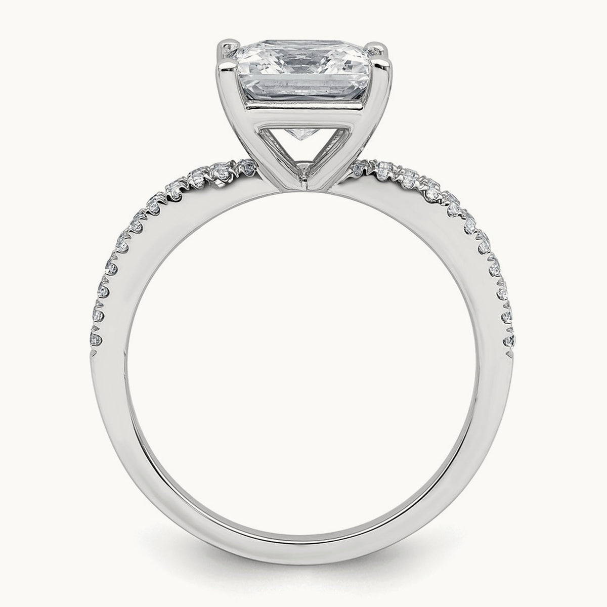 Princess Engagement Ring, 1.25-2.75 ct tw Lab-Grown Diamond — 2 1/4 ct, 14K White Gold