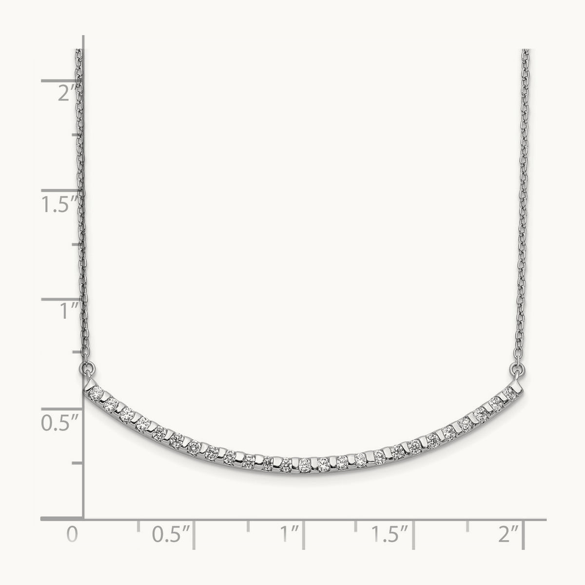 Curved Bar Necklace, 0.25-0.50 ct tw Lab-Grown Diamond — 1/2 ct, 14K White Gold