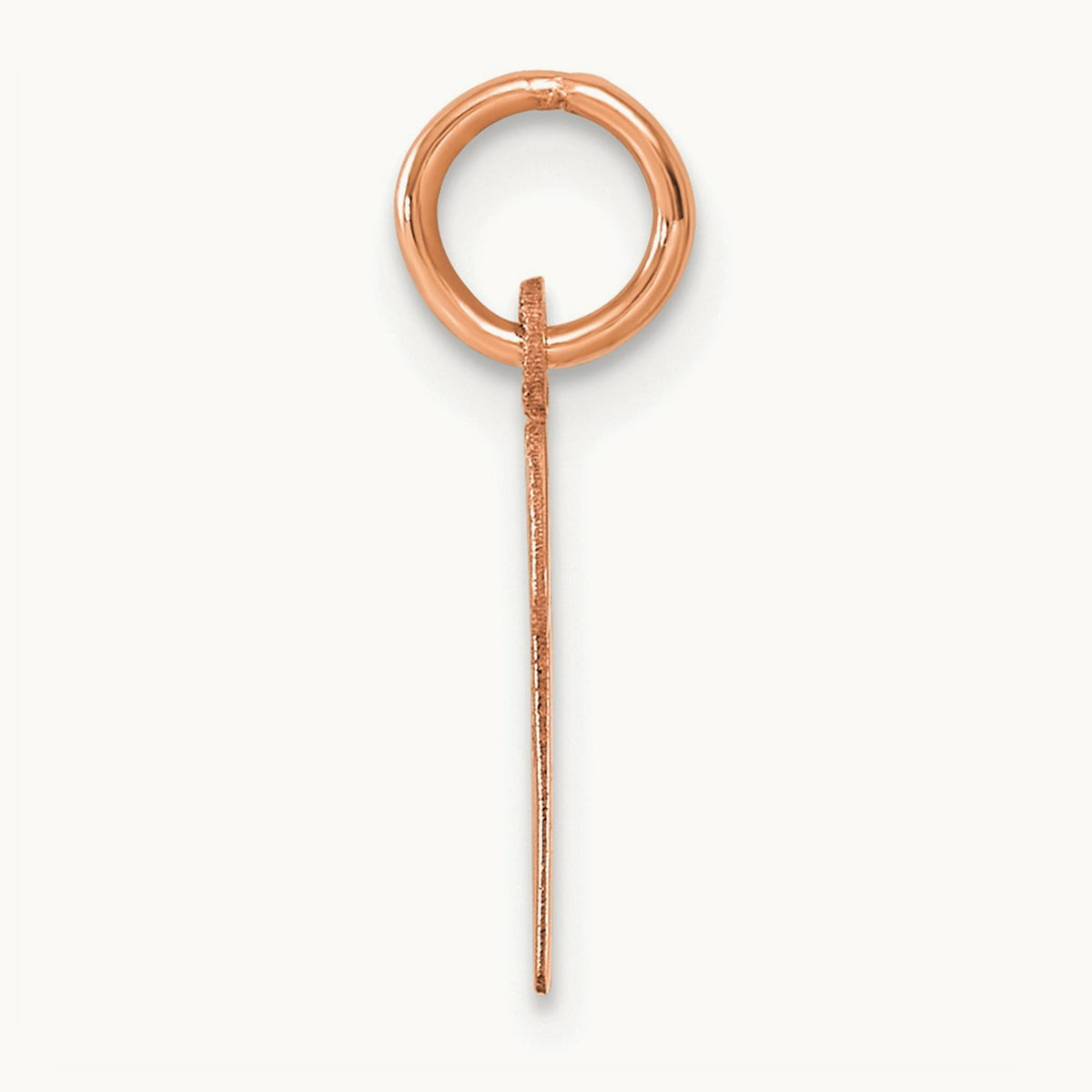 Small Script Letter R Initial Charm, 14K Rose Gold