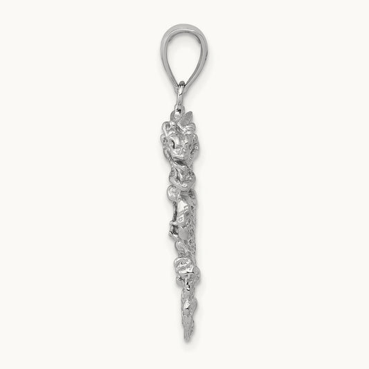 3-D Dragon Charm — 14K White Gold