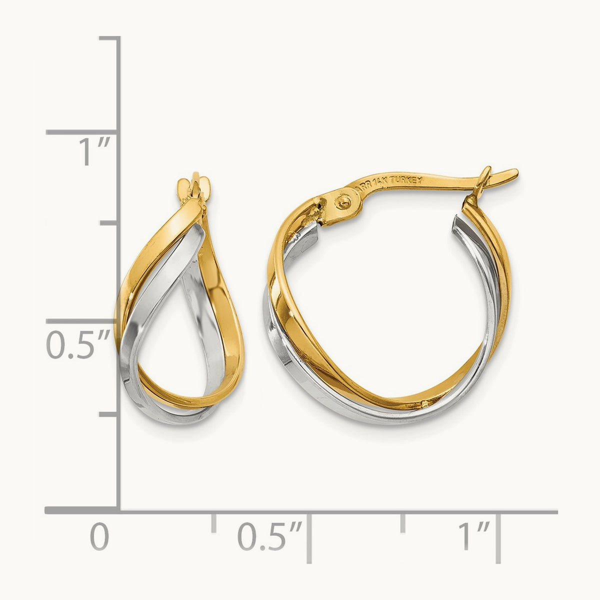 Polished Twisted Hoop Earrings — 19mm