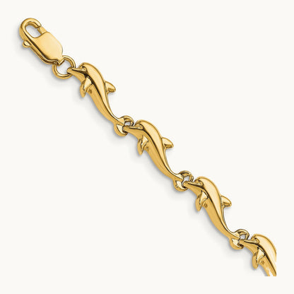Dolphin Bracelet, 14K
