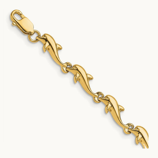Dolphin Bracelet, 14K
