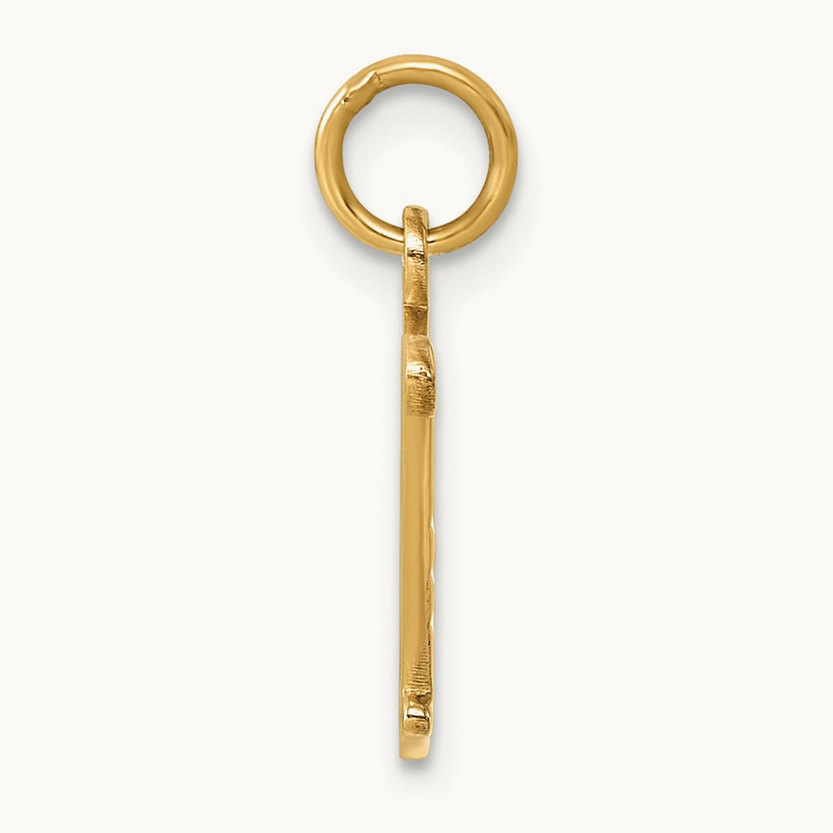 Diamond-cut Initial Charm — 14K Yellow Gold, W
