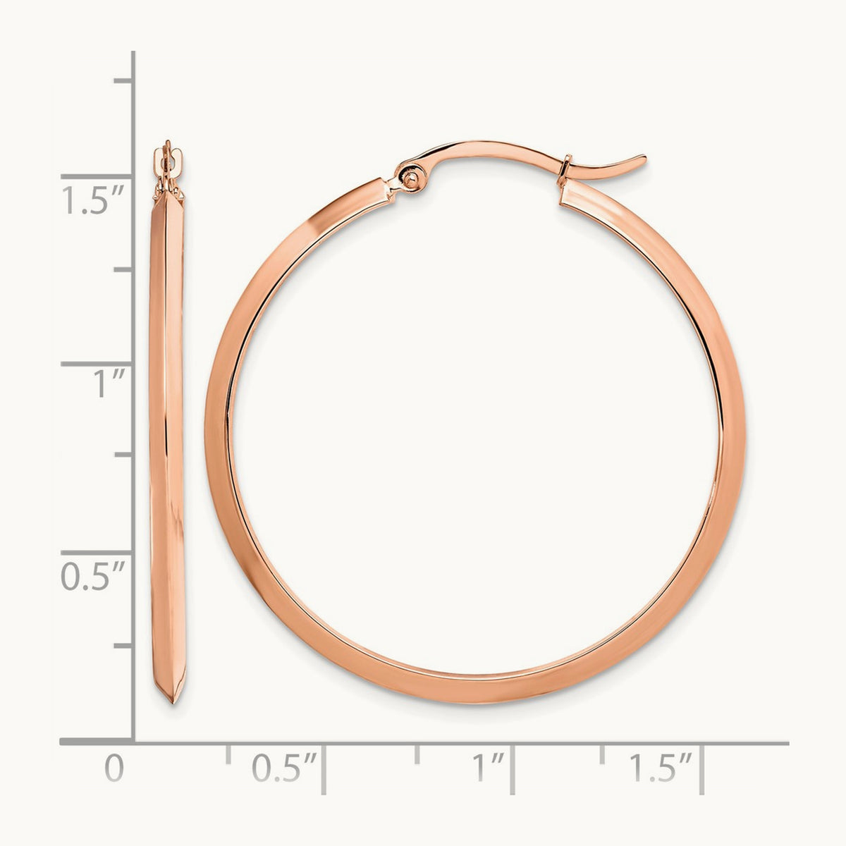 Polished Hoop Earrings — 14K Rose Gold