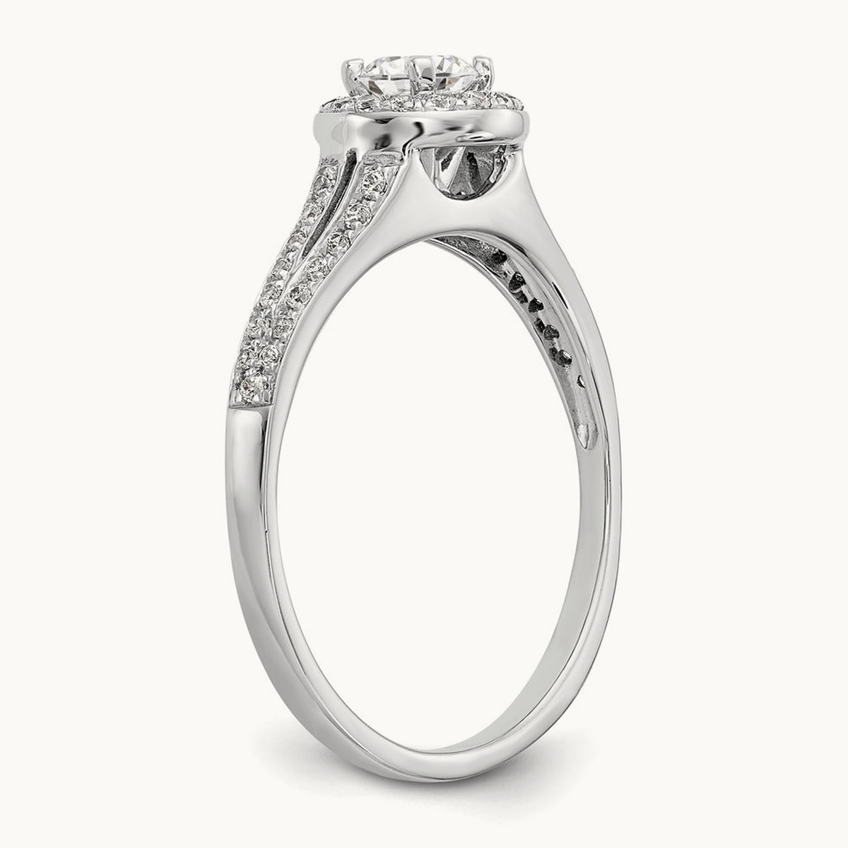 Round Semi-Mount Halo Engagement Ring, 0.20 ct tw