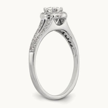 Round Semi-Mount Halo Engagement Ring, 0.20 ct tw