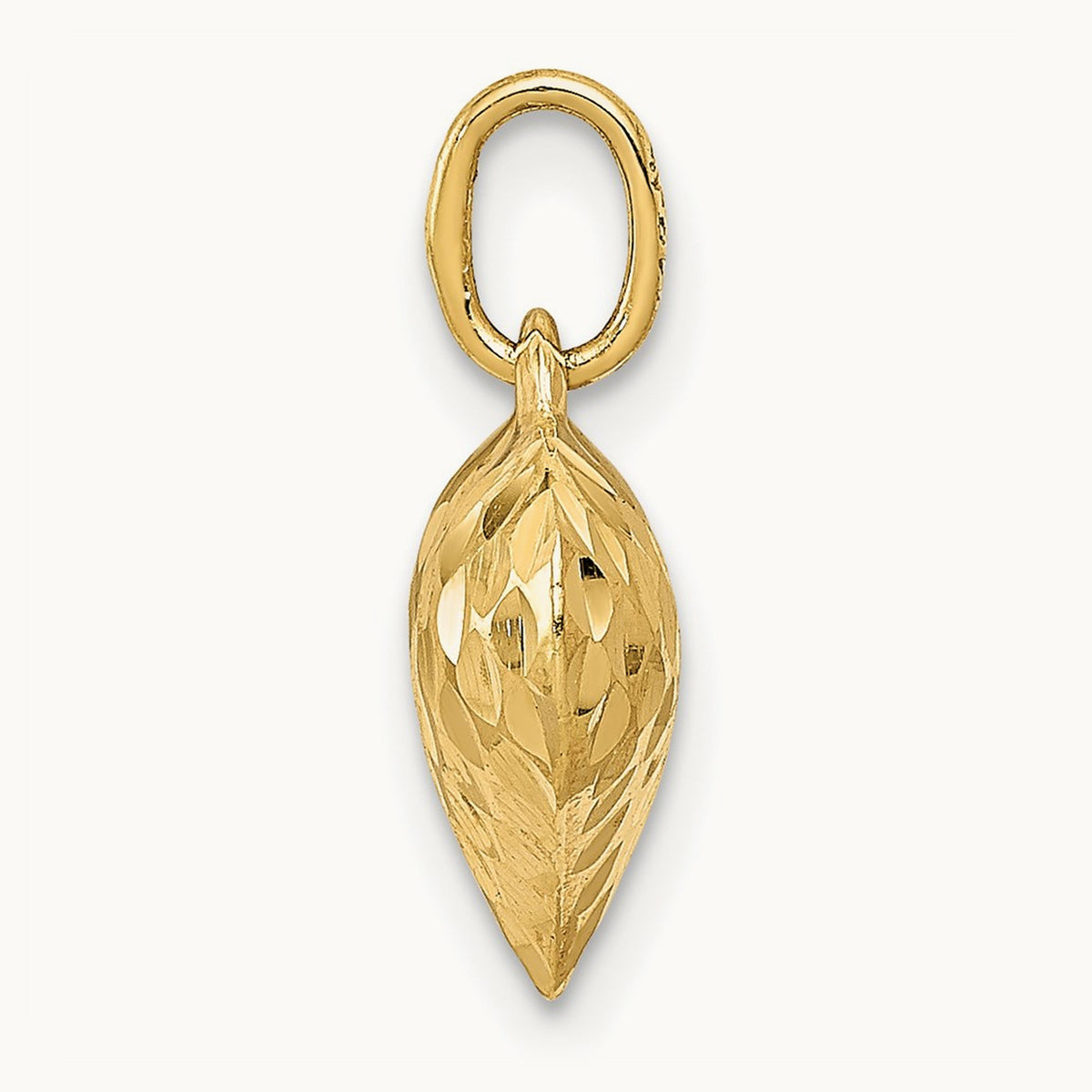 Polished and Textured 3-D Heart Pendant — 14mm