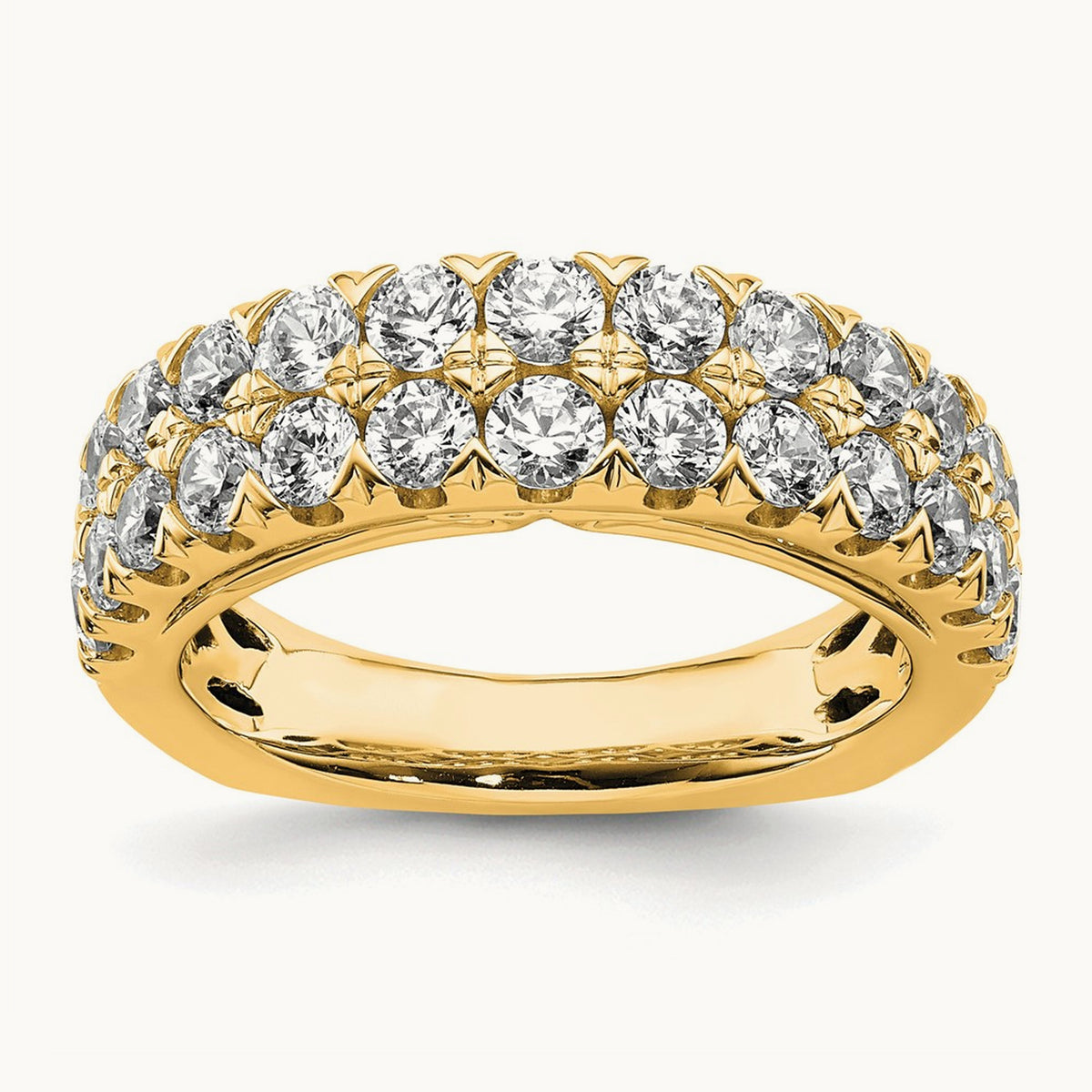 Double Row Fashion Band, 1.75 ct tw Lab-Grown Diamond — 14K Yellow Gold