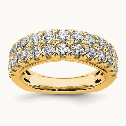 Double Row Fashion Band, 1.75 ct tw Lab-Grown Diamond — 14K Yellow Gold