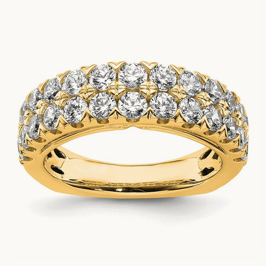 Double Row Fashion Band, 1.75 ct tw Lab-Grown Diamond — 14K Yellow Gold