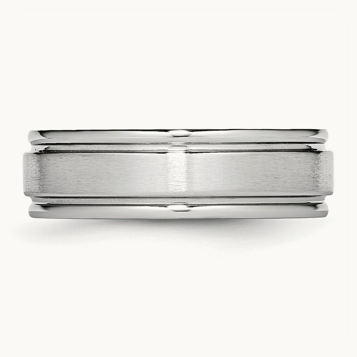 Cobalt Satin and Polished Ridged Edge Band — 7mm