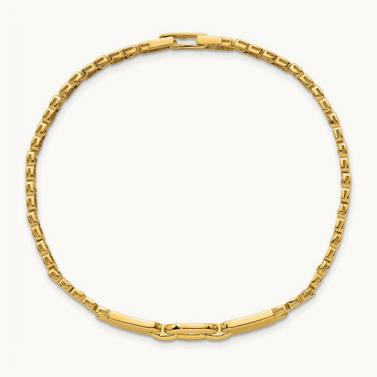 Polished Fancy Link 7.5in Bracelet, 14K