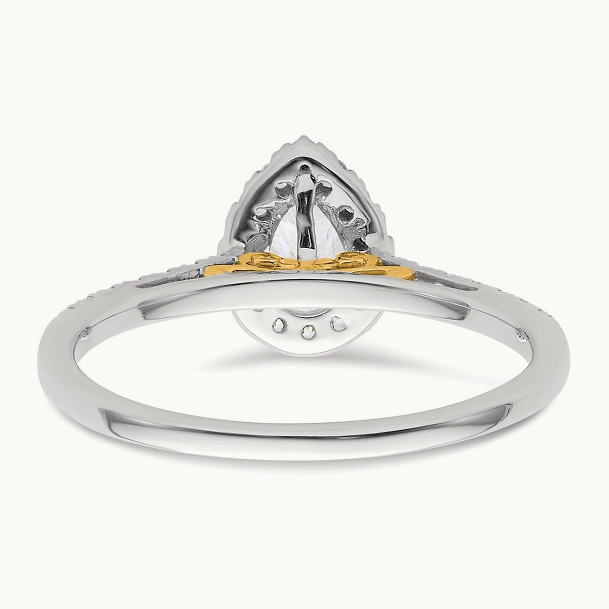 Pear Halo Semi-Mount Engagement Ring, 0.25 ct tw — 1/4 ct, 14K Two-Tone