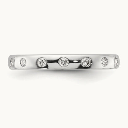 7-stone Diamond Band, 14K White Gold