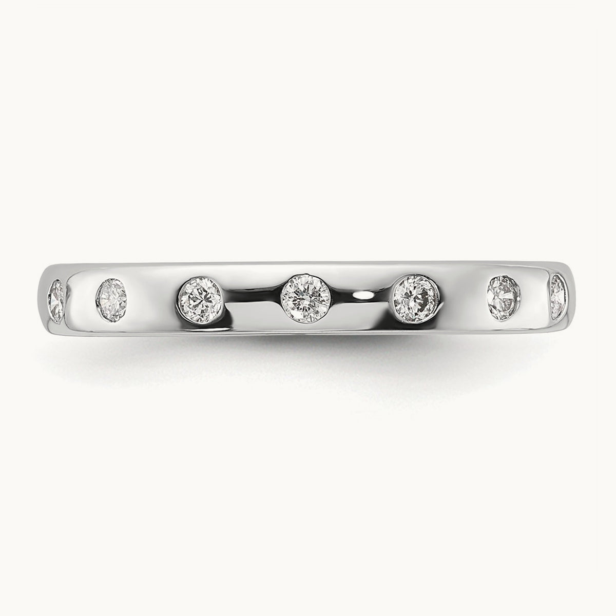 7-stone Diamond Band, 14K White Gold