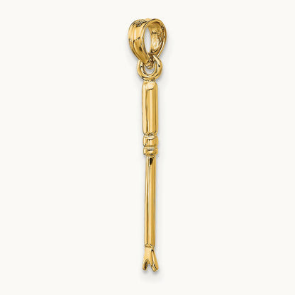 3-D Weeding Garden Tool Charm, 14K