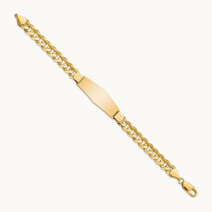 Curb Soft Diamond Shape ID Bracelet, 14K