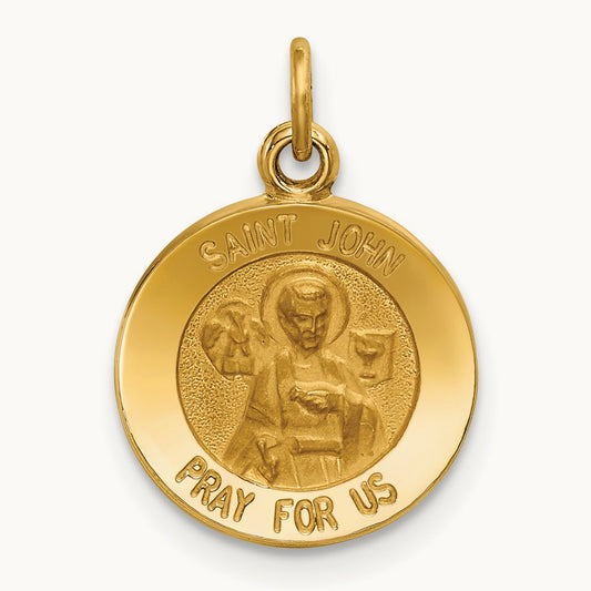 Saint John Medal Charm, 14K